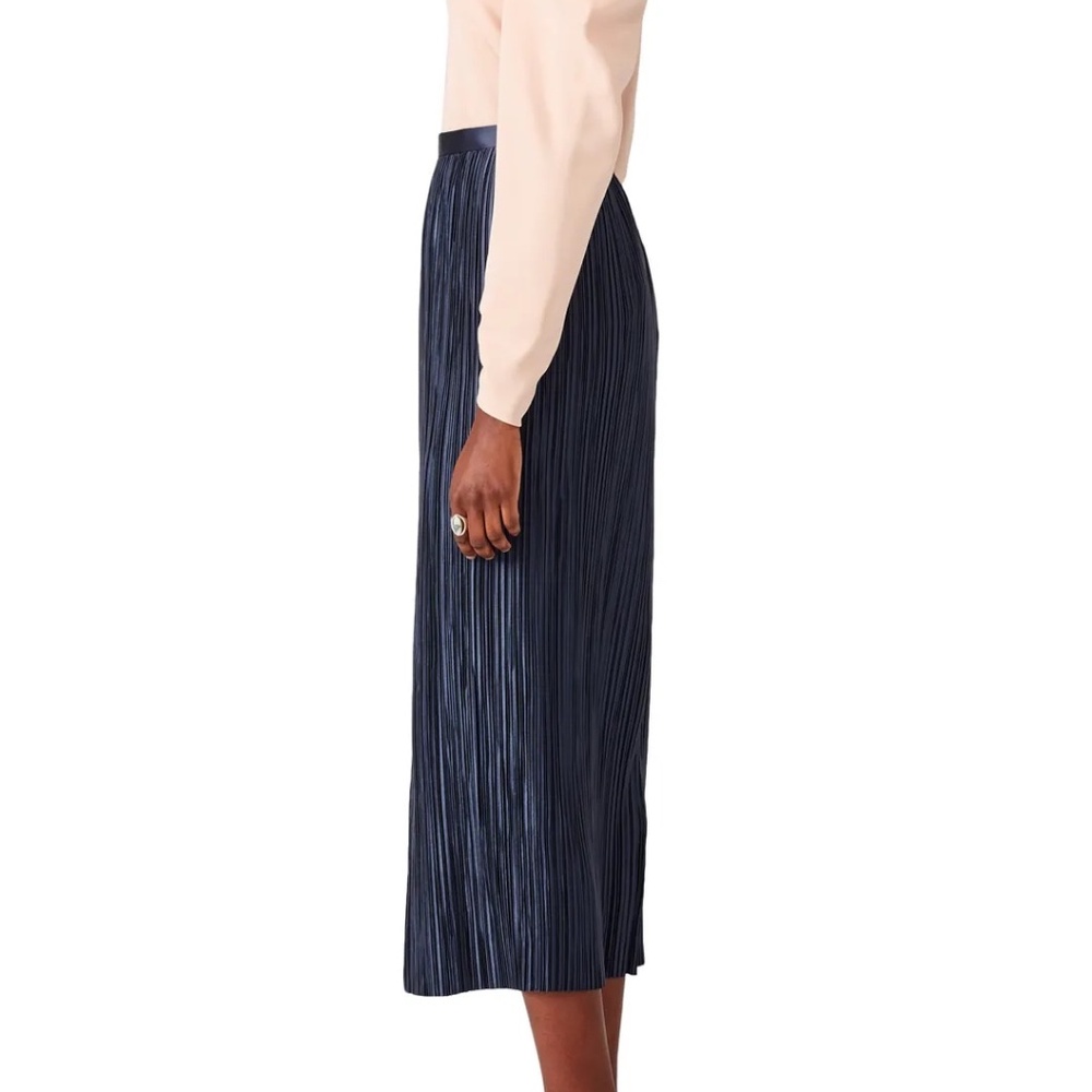Tibi Navy Blue Pleated Skirt Size 8 - Picture 3 of 11